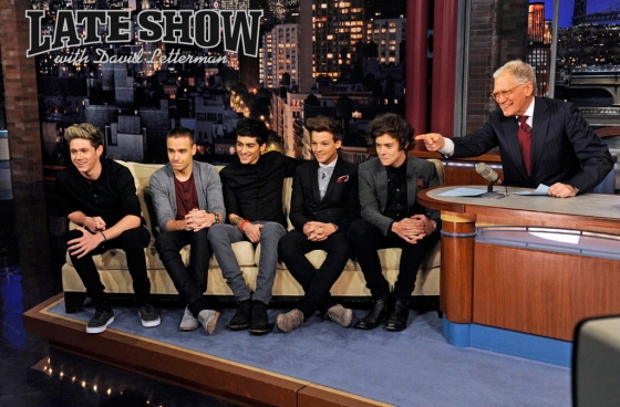 one direction,1d,the late show with david letterman,harry styles,liam payne,louis tomlinson,niall horan,zayn malik,david letterman,the late show